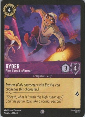 Lorcana Normal Ryder - Fleet-Footed Infiltrator Reign of Jafar 56/204 Common NM