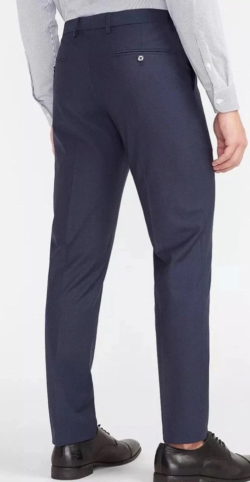 Traje de Hombre Express 40R Extra Slim Azul Marino Tech Mezcla de Lana Blazer y Pantalones 32x29 NUEVO Foto 4 de 4