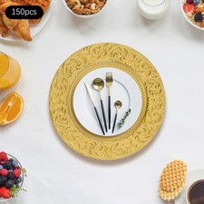 Dinner Charger Plates 150Pcs Round Buffet Serving Dishes for Wedding Christmas