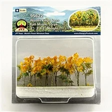 JTT Mixed Fall Woods edge tree 2'' - 2.5'' (15) - N Scale Model Railroad