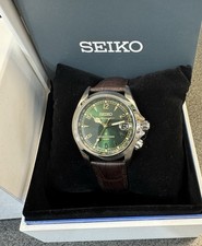 Seiko Prospex Alpinist Mechanical 39.5mm Green Dial Leather Band Watch SPB507 11