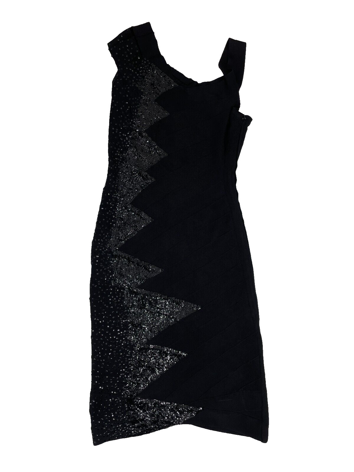 Herve Leger Navy Beaded and Diamante Sheath Dress Size UK M