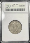 1917-D Type 1 Standling Liberty Quarter 25c ANACS VF30 Soapbox Tough Date