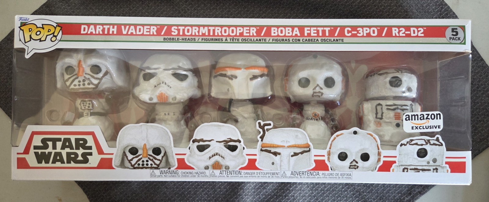 Funko Pop! Star Wars Christmas Holiday Snowman 5-Pack, Boba 