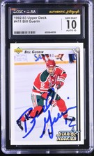 Bill Guerin Signed 1992-93 Upper Deck Rookie Card #411 Devils CGC 10 JSA 10 Auto