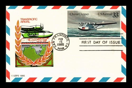 US FIRST DAY CARD CHINA CLIPPER TRANSPACIFIC AIR MAIL HOUSE OF FARNAM CACHET