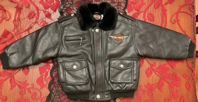 Harley Davidson Motorcycles Simulated Leather Embroidered Jacket Kids Size 4t