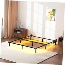 Bed Frame with Charging Station Bed Frame with LED Lights, 7 Inch High 9 Full