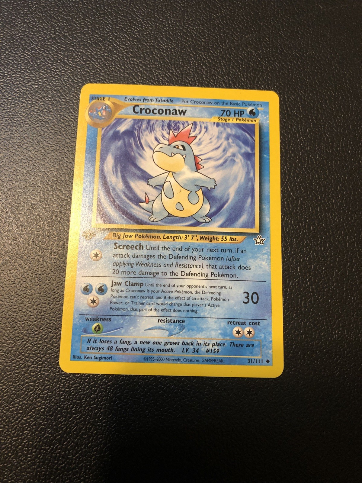 Croconaw 31/111 Neo Genesis 1st First Edition Pokémon Card In NM Condition