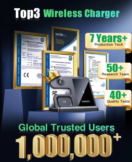 Estación de Carga 3 en 1 Inalámbrica para Móvil, Reloj Inteligente y Auriculares - Imagem 4 de 4