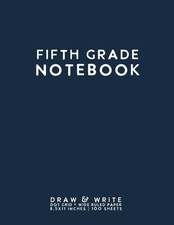 Fifth Grade Notebook: Dark Blue Softcover Wide Ruled Composition Journal