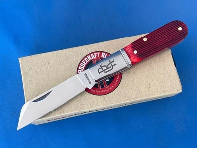 RoseCraft Blades RCT006-RBJ Beaver Creek Barlow Knife Red Barnboard Bone D2