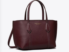 NEW Tory Burch Perry Mini Tote Black Detachable Strap Zip Closure