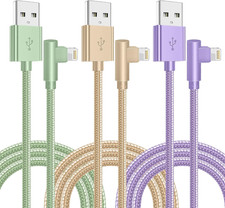 Iphone Charger,3 Pack 10FT Lightning Cable Apple Mfi Certified 90 Degree  Iph
