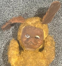 Vintage Creepy Scary Baby Doll Original 1950s Furry Bear Spooky Horror