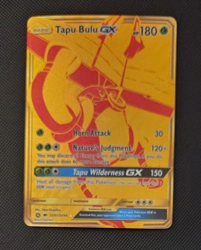Pokémon TCG Tapu Bulu GX Hidden Fates Holo Gold Secret Rare Card SV91/SV94