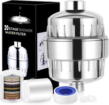 20 Stage Shower Head Filter Chrome Hard Water Softener Chlorine  EXTRA CARTRIDGE