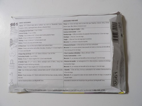 Simplicity Sewing for Dummies 3561 Baby Accessories Uncut - Picture 2 of 2