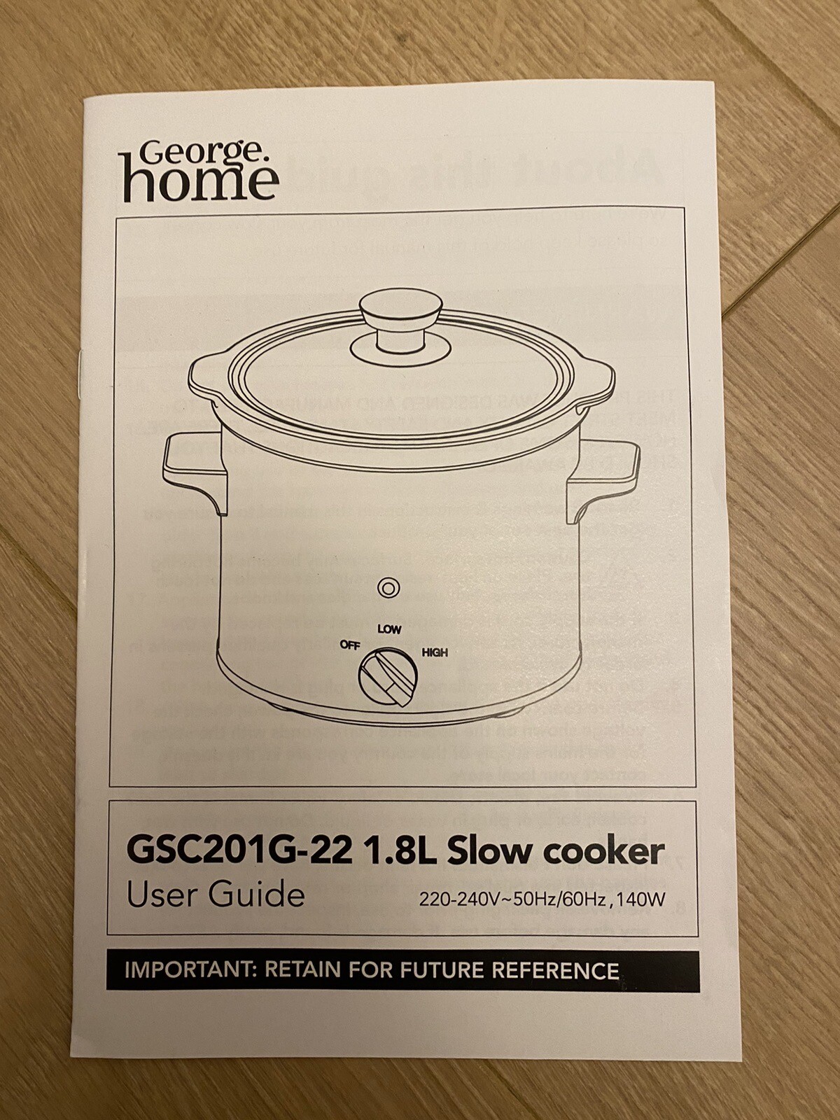 Asda Home 1.8L Grey Compact Electric Slow Cooker USED ONCE