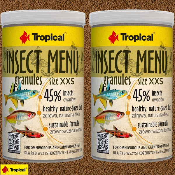 (19,33€/L) Tropical Insect Menu Granules Granulat Size Xxs 45% 2X 1000Ml (2X 1L)-image