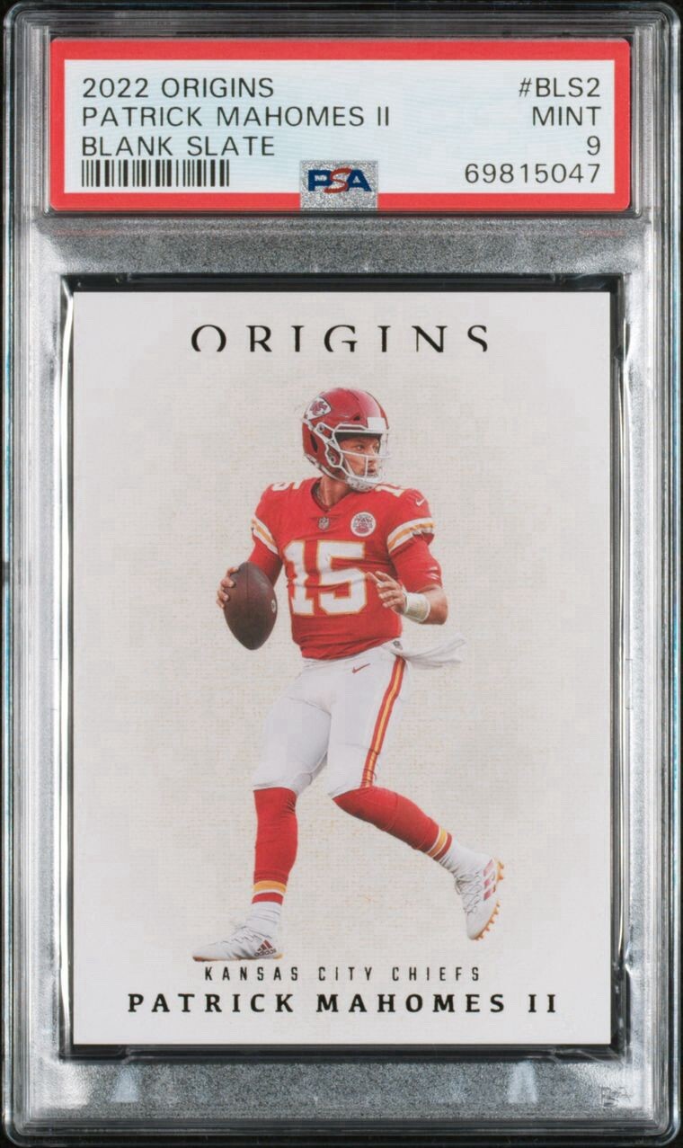 2022 Panini Origins Blank Slate #BLS2 Patrick Mahomes Case Hit SSP PSA 9