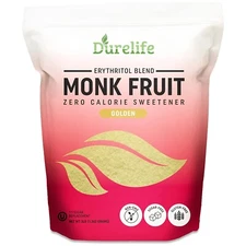Durelife Golden Monk Fruit Sweetener, 1:1 Sugar Replacement, Golden - 3 lb