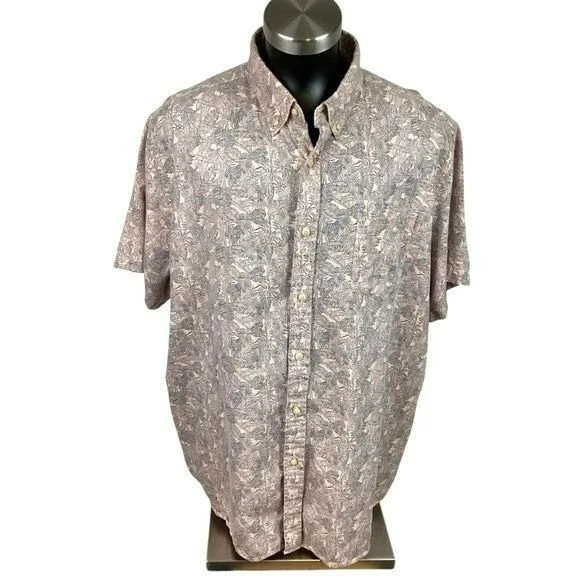 ROWM Shirt Mens XXL Floral Cotton Short Sleeve Casual