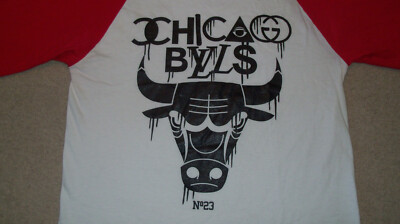 CHICAGO BULLS #23 Michael Jordan 3/4 Sleeve Raglan Jersey Illuminati Letter GOTH | eBay