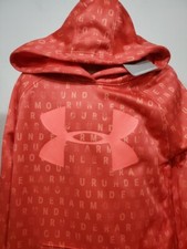 Girls Kids Under Armour Loose Pullover Hoodie NEW Long Sleeve Large Tangerine