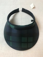 Ladies Green Plaid Golf or Tennis Visor One Size Fits All NEW