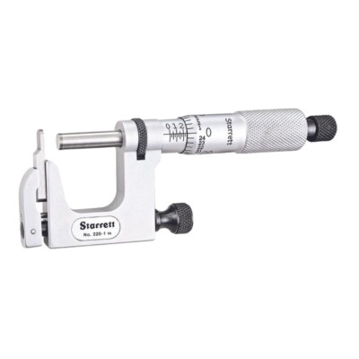Starrett 220XRL-1 Mul-T-Anvil Micrometer, Ratchet Stop, Lock Nut