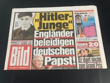 Picture newspaper from 21.4.2005 with English insulting German Pope Benedict XVI