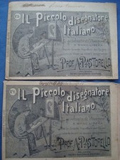 DIDATTICA-LOTTO MATERIALE SCOLASTICO '800-ALBUM DISEGNO-TEMI SVOLTI-PASTORELLO
