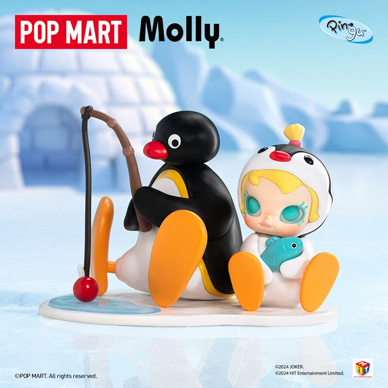 POPMART Baby Molly × PINGU Fishing Time Action Figures Toys
