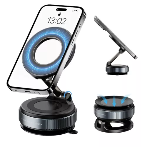 Supporto supporto telefono auto ventosa magnetica regolabile 360° per MagSafe - Foto 14 di 16