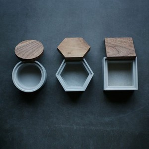 Storage Box Silicone Mold Concrete Mould With Lid Square Round Jewelry