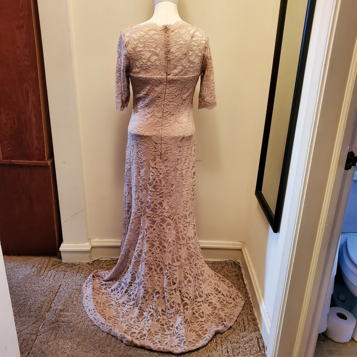 nightway dresses champagne Nightway Long Formal Sequins Dress 21685