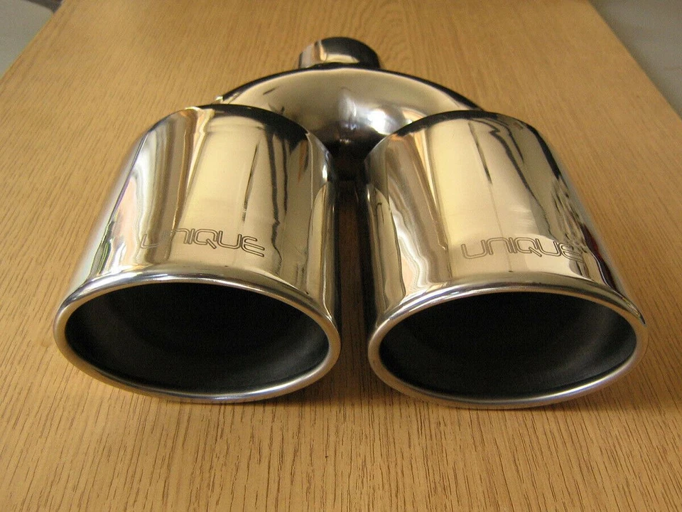 Doppia Uscita Marmitta Terminale Di Scarico 49mm Doppio Universale Audi S8 Look - Immagine 3 di 4