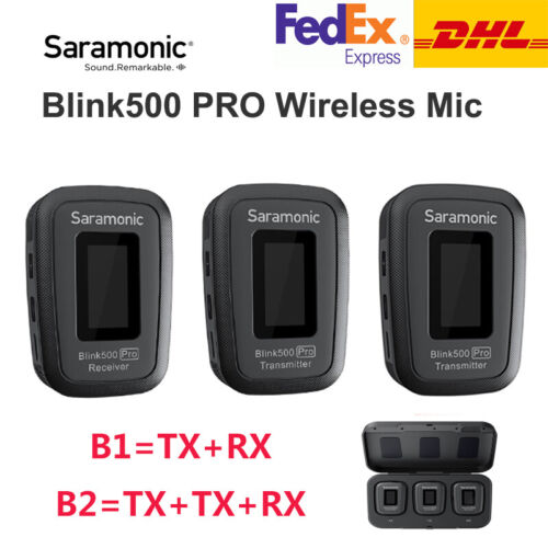 Microphone Lavali sans fil DHL Saramonic Blink 500 Blink500 Pro avec étui de charge - Photo 1 sur 13