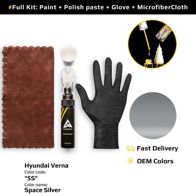 Touch up Paint for Hyundai Verna Code: 5S Space Silver
