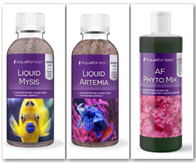 Aquaforest Liquid Set:Liquid Artemia 250ml+Liquid Mysis 250ml+Phyto Mix 250ml