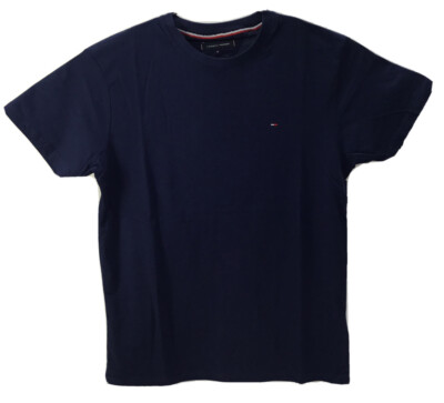 Tommy Hilfiger Men's Classic Fit Crew Neck Flag Cotton T-Shirt, Navy, XLarge