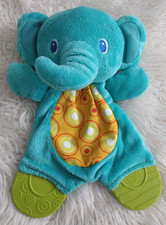 Bright Starts Blue Elephant and Giraffe Teether Lovey Security Blanket Toy