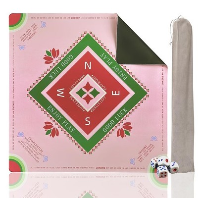 Mahjong Learning Mat with Rules 31'' x 31'', Anti-Slip Noise-Reducing American ...