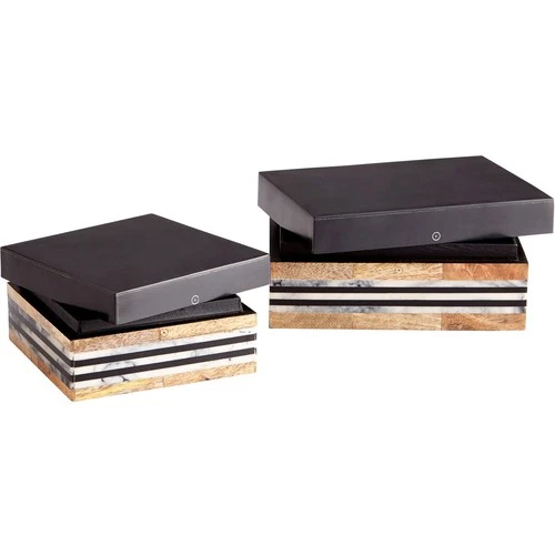 Cyan Design 10233 Avondale Natural And Black Container, Large - Picture 3 of 6