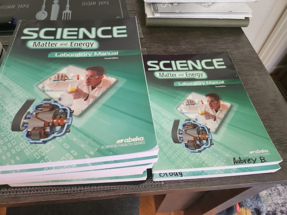 Lot of 11 abeka science matter and energy 2nd ed 9th grade student lab