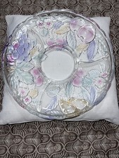 Mikasa Savoir Vivre Crystal Round 14”  Serving Platter Wild Orchid New Boxed