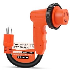 30 Amp to 110 Volt RV Adapter Plug with Locking Connector, NEMA 15Amp to 30Amp