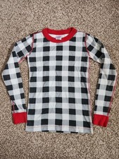 HANNA ANDERSSON Kids Pajama Top Plaid Size 140 cm/10 US Organic Cotton