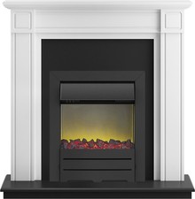 Adam Georgian Fireplace Suite in Pure White with Colorado Electric Fire in Bl...